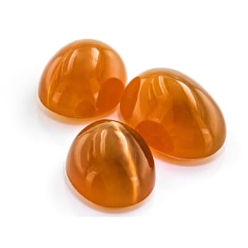 Fire Opal Cat's Eye Oval Matched Set of 3 3.52ctw