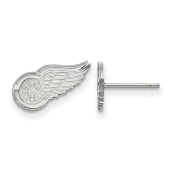 Rhodium Over Sterling Silver NHL Detroit Red Wings LogoArt Extra Small
Post Earrings