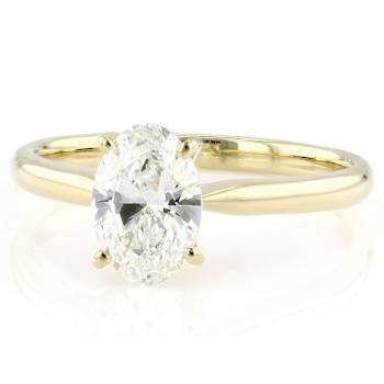 Lab-Grown Diamond Oval Solitaire Ring In 14K Gold 1.10ct
