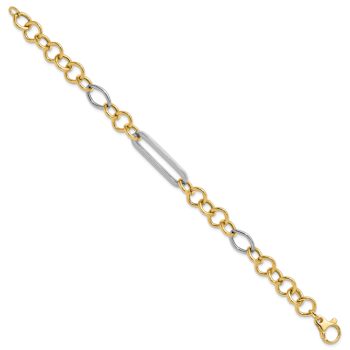 14k Yellow Gold and 14k White Gold 9.1mm Fancy Link Bracelet