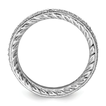 Sterling Silver Stackable Expressions Polished Diamond Ring 0.288ctw