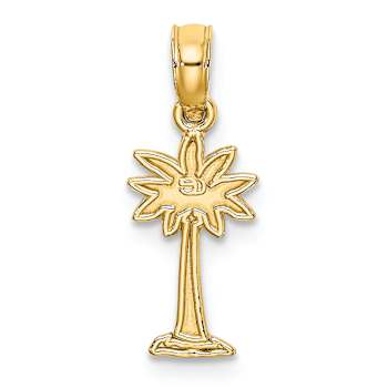10K Yellow Gold Textured Mini Palmetto Palm Tree Charm