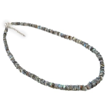 Labradorite Beaded Necklace In Sterling Silver