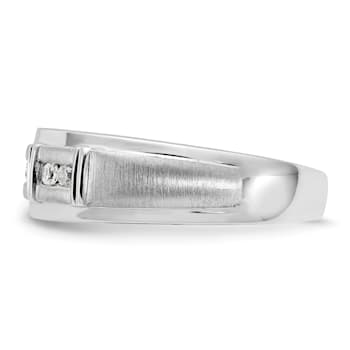 Rhodium Over 14K White Gold Lab Grown Diamond SI1/SI2, G H I, Men's Ring