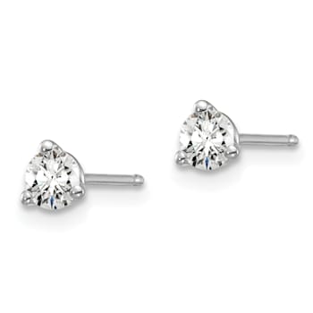 White Lab-Grown Diamond 14k White Gold G-H SI Martini Stud Earrings 0.33ctw