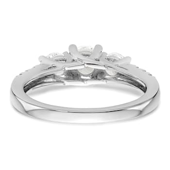 Rhodium Over 14K White Gold Lab Grown Diamond SI1/SI2, G H I, 3-Stone
Engagement Ring