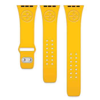 Gametime Pittsburgh Steelers Debossed Silicone Apple Watch Band (42/44mm
M/L). Watch not included.