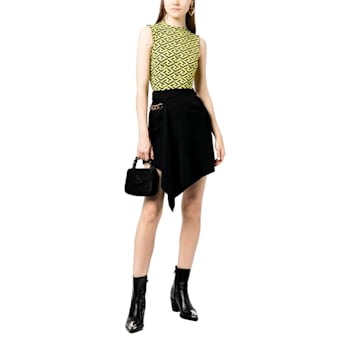 Versace La Medusa Crystal Black Silk Mini Top Handle Crossbody Bag