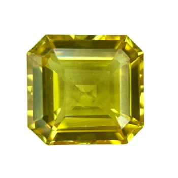 Yellow Sapphire Loose Gemstone8.4x7.9mm Asscher Cut 3.29ct