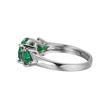 Green Cubic Zirconia Platinum Over Sterling Silver May Birthstone Ring 5.08ctw
