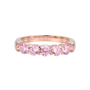 Pink Cubic Zirconia 18k Rose Gold Over Sterling Silver Ring 2.16ctw
