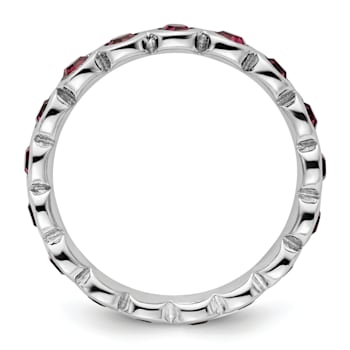 Sterling Silver Stackable Expressions Purple Crystal Ring