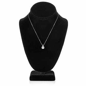White Cubic Zirconia 14k White Gold Pendant With Chain 2.00ctw
