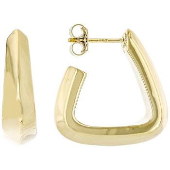 Triangle J-Hoop Earrings In 14K Gold