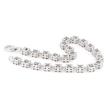 Red Garnet Two-Row Bracelet In Sterling Silver 3.12ctw