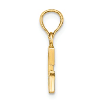 14k Yellow Gold Polished Block Letter G Initial Pendant