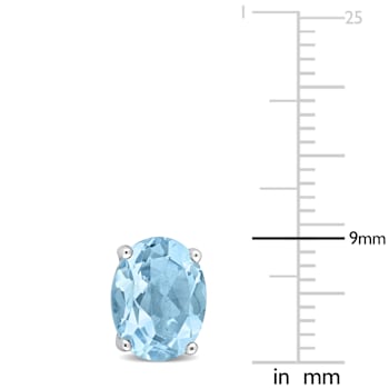 5ctw Oval Sky Blue Topaz Stud Earrings in Sterling Silver