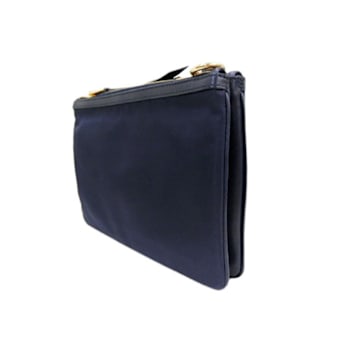Prada Tessuto Nylon Blue Zip Calf Leather Crossbody Bag