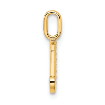 14K Yellow Gold Diamond Letter J Initial Pendant