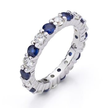 2.20ctw Sapphire and Diamond Eternity Band Ring in 14k White Gold