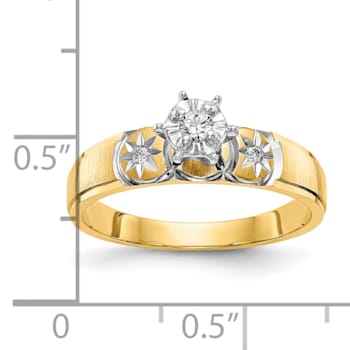 14K Yellow Gold AA Quality Engagement Ring 0.07ctw