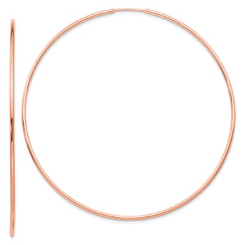 14k Rose Gold 2 1/2" Polished Endless Hoop Earrings