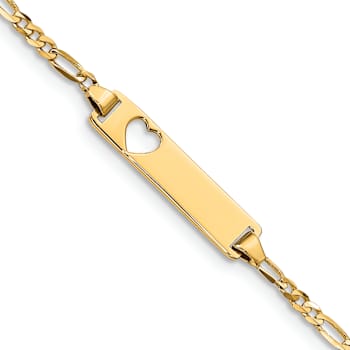 10k Yellow Gold Children's Figaro Link ID Bracelet