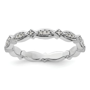 Sterling Silver Stackable Expressions Diamond Ring 0.112ctw