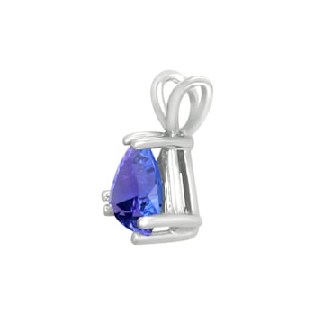 14K White Gold Trillion Tanzanite Pendant 1.00ctw