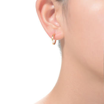Polished Hoop Earrings In 14K Gold Over Sterling Silver