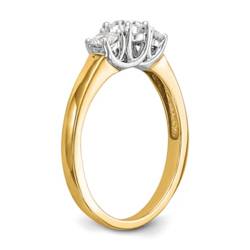 14K Two-tone Gold Lab Grown Diamond SI1/SI2, G H I, 3-Stone Engagement Ring