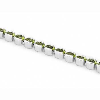 Oval Peridot Tennis Bracelet In Sterling Silver 7.40ctw