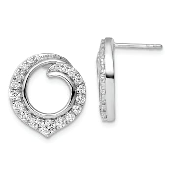 Rhodium Over 14K White Gold Lab Grown Diamond SI1/SI2, G H I, Circle
Post Earrings