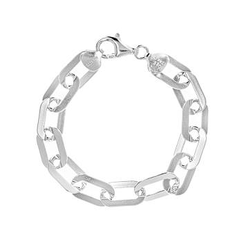Wide Paperclip Link Bracelet In Sterling Silver