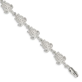 Sterling Silver Sea Turtle Link Bracelet