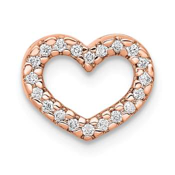 14k Rose Gold Diamond Heart Chain Slide Pendant