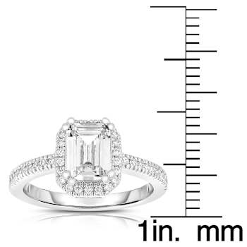 Asscher-Cut CZ Halo Ring In Sterling Silver