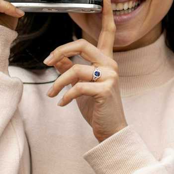 Amethyst and Diamond 10K White Gold Ring 1.81ctw