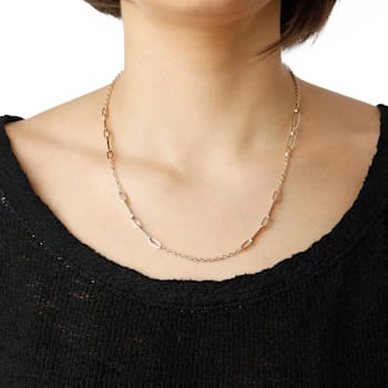 14K Yellow Gold 2.3 and 4.0 mm Paperclip Link 20 Inch Necklace