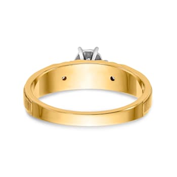 14K Yellow Gold AA Quality Engagement Ring 0.07ctw