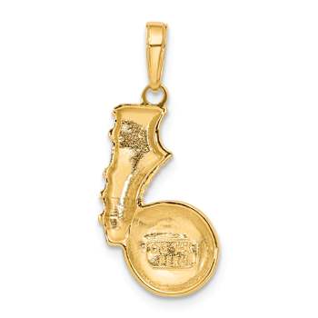 14k Yellow Gold Textured Soccer Ball and Shoe Pendant
