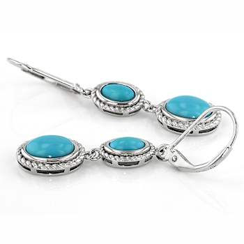 Sleeping Beauty Turquoise Dangle Earrings In Sterling Silver