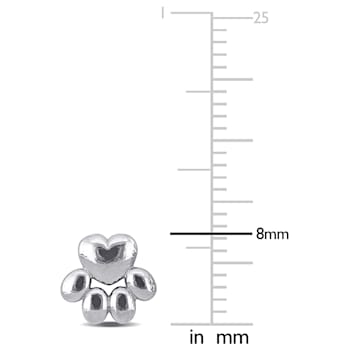 Children's Paw Stud Earrings in Sterling Silver