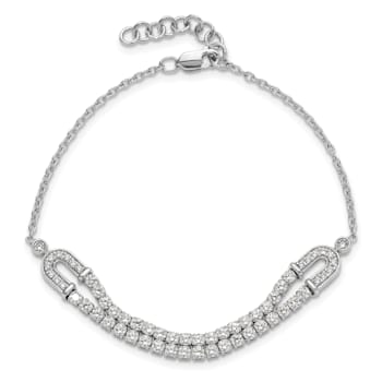14K White Gold Lab Grown Diamond VS/SI GH, with 1 Inch Extension Bracelet