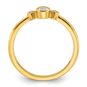 14K Yellow Gold Petite Pear Diamond Ring 0.13ctw
