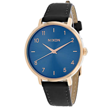 Nixon Women's Arrow Black Leather Strap Watch
