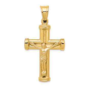 14K Yellow Gold Reversible Crucifix Pendant