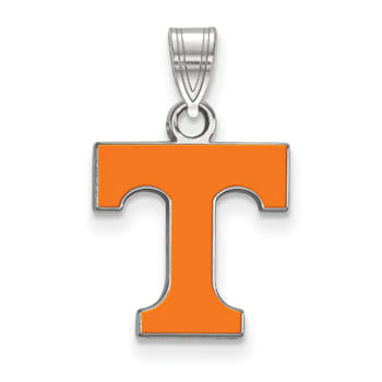 Sterling Silver Rhodium-plated LogoArt University of Tennessee Small
Enamel Pendant