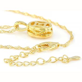 Diamond Simulant Oval Solitaire Pendant Necklace In 18K Gold Over
Sterling Silver 2.25ct