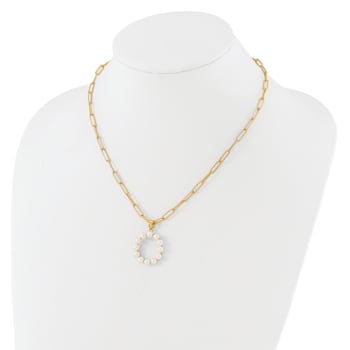 Gold Tone Sterling Silver 3-5.5mm Freshwater Cultured Pearl LETTER O
18-inch Necklace